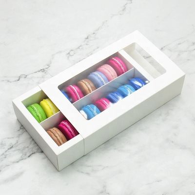 коробки упаковки еды Macaron OEM изготовленные на заказ с ясным окном