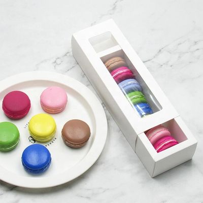 коробки упаковки еды Macaron OEM изготовленные на заказ с ясным окном